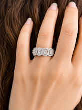 Load image into Gallery viewer, Oval And Round Cut Eternity Band 9.0mm Solid Sterling Silver .925 Anniversary Wedding Band Engagement Ring 3.50ctw Simulated Diamonds Band

