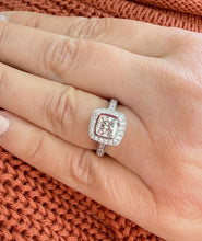 Load image into Gallery viewer, Cushion Cut And Round Cut Diamond Engagement Ring IGI Certified 14k White Solid Gold Wedding Set Bezel Style Bridal Set 2.20ctw
