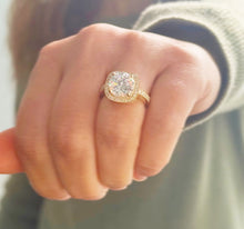 Load image into Gallery viewer, Round Cut Diamond Engagement Ring Halo Wedding Bridal Ring Filigree Style IGI Certified 14k Solid Yellow Gold 4.65cttw G-VS2
