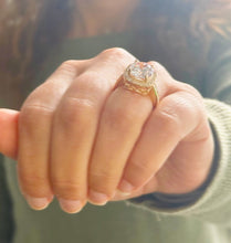 Load image into Gallery viewer, Round Cut Diamond Engagement Ring Halo Wedding Bridal Ring Filigree Style IGI Certified 14k Solid Yellow Gold 4.65cttw G-VS2
