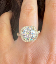 Load image into Gallery viewer, Round Cut Diamond Engagement Ring Halo Wedding Bridal Ring Filigree Style IGI Certified 14k Solid Yellow Gold 4.65cttw G-VS2
