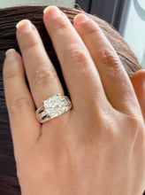 Load image into Gallery viewer, Cushion Cut and Round Cut Moissanites Engagement Ring Hidden Halo Design Wedding Ring Set In 14K Solid Heavy Yellow Gold Bridal Ring 6.50ctw
