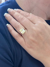 Load image into Gallery viewer, Fancy Yellow Radiant Cut Solitaire 11x9mm Simulated Diamonds Engagement Ring Four Prong Set Wedding Bridal Ring 14K Yellow Gold 5.00ct
