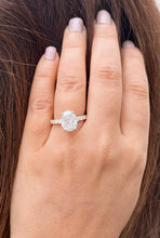 Load image into Gallery viewer, Oval Cut IGI Certified Diamond And Round Cut Sides Engagement Ring Hidden Halo Wedding Ring 14k Solid Yellow Gold 4.00ct F-VS2
