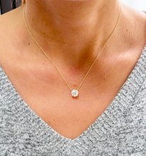 Load image into Gallery viewer, Round Cut IGI Certified Diamond Pendant And Chain Solitaire Minimalist Style 14k Solid Yellow Gold Necklace And Chain Wedding Gift 2.00
