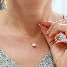 Load image into Gallery viewer, Round Cut IGI Certified Diamond Pendant And Chain Solitaire Minimalist Style 14k Solid Yellow Gold Necklace And Chain Wedding Gift 2.00
