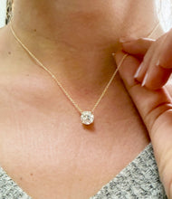 Load image into Gallery viewer, Round Cut IGI Certified Diamond Pendant And Chain Solitaire Minimalist Style 14k Solid Yellow Gold Necklace And Chain Wedding Gift 2.00
