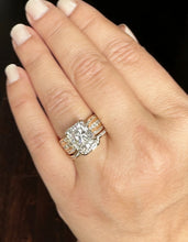 Load image into Gallery viewer, Radiant Cut And Round Cut Diamond Sides Engagement Ring And Matching Band IGI Certified 14k Solid Yellow Gold Wedding Set 5.20ctw G-VS2
