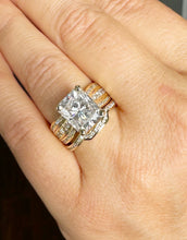 Load image into Gallery viewer, Radiant Cut And Round Cut Diamond Sides Engagement Ring And Matching Band IGI Certified 14k Solid Yellow Gold Wedding Set 5.20ctw G-VS2
