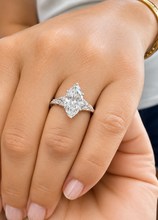 Load image into Gallery viewer, Marquise Shape Moissanites Engagement Ring Prong Style Wedding Bridal Ring Antique Filigree 14K Solid White Gold 3.00ctw
