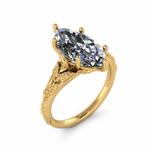 Load image into Gallery viewer, Marquise Shape Moissanites Engagement Ring Prong Style Wedding Bridal Ring Antique Filigree 14K Solid White Gold 3.00ctw
