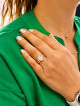 Load image into Gallery viewer, Oval Shape and Round Cut Sides Moissanites Engagement Ring And Matching Band Halo Wedding Set Lady's Bridal Set 14K Solid Rose Gold 2.00ctw
