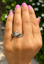 Load image into Gallery viewer, IGI Certified 14k Solid And Heavy White Gold Princess Cut Diamond Engagement Ring And Matching Bands Tension Set Wedding Set 1.50ctw F-VS2
