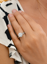Load image into Gallery viewer, Round Cut Moissanite Engagement Ring Solitaire Bridal Ring Crown Prongs Filigree Style Shank Wedding ring Solitaire 14k White Gold 3.10ct
