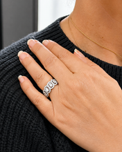 Load image into Gallery viewer, Oval And Round Cut Eternity Band 9.0mm Solid Sterling Silver .925 Anniversary Wedding Band Engagement Ring 3.50ctw Simulated Diamonds Band

