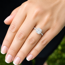 Load image into Gallery viewer, IGI Certified Cushion Cut And Round Cut Sides Diamond Engagement Ring Halo Style Bridal Ring Women's Wedding Ring 14k Solid White Gold 2.00
