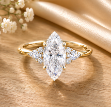 Load image into Gallery viewer, IGI Certified Marquise Cut Diamond Engagement Ring Set In 14k Solid Yellow Gold Wedding Ring Prong Set Bridal Ring Minimalist 1.30ctw
