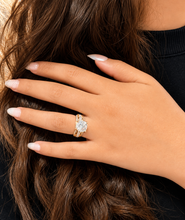 Load image into Gallery viewer, Cushion Cut And Round Cut Sides Diamond Engagement Ring IGI Certified 14k Solid Yellow Gold Hidden Halo Wedding Ring Bridal Ring 4.50 G-VS2
