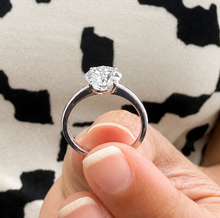 Load image into Gallery viewer, Solitaire Round Cut Simulated Diamond Engagement Ring Four Prongs Set Wedding Ring 14K Solid White Gold Bridal Ring 2.00ct
