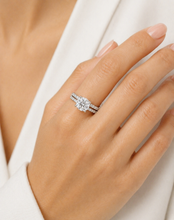 Load image into Gallery viewer, Round Cut Diamond Engagement Ring And Matching Band Inner Halo IGI Certified Wedding Set 14k White Gold Women's Bridal Set 2.10ctw
