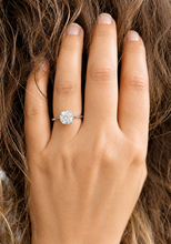 Load image into Gallery viewer, Solitaire Round Cut Simulated Diamond Engagement Ring Four Prongs Set Wedding Ring 14K Solid White Gold Bridal Ring 2.00ct
