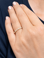 Load image into Gallery viewer, Round Cut Simulated Diamonds Half Eternity Band Engagement Band Filigree 14K Solid Yellow Gold Wedding Band Bridal Anniversary Band 0.15ctw

