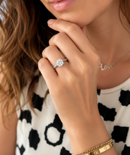 Load image into Gallery viewer, Round Cut Moissanite Engagement Ring Solitaire Bridal Ring Crown Prongs Filigree Style Shank Wedding ring Solitaire 14k White Gold 3.10ct
