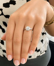 Load image into Gallery viewer, Solitaire Round Cut Simulated Diamond Engagement Ring Four Prongs Set Wedding Ring 14K Solid White Gold Bridal Ring 2.00ct
