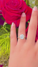 Load and play video in Gallery viewer, Oval Cut Simulated Diamonds And Round Cut Sides Engagement Ring And Matching Band Solitaire Wedding Set 5.30ctw Set In 14K Solid Yellow Gold
