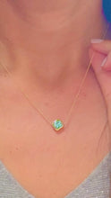 Load and play video in Gallery viewer, Square Cut Natural Aquamarine Bezel Set Solitaire Necklace And Chain Pendant Wedding Gift Dainty Minimalist 14k Solid Yellow Gold 2.00ct
