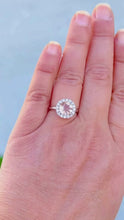Load and play video in Gallery viewer, Round Cut Yellow Citrine and Round Cut Sides Simulated Diamond Ring halo Style Ring 14K Solid White Gold Right Hand Ring 1.75ctw
