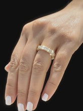 Load and play video in Gallery viewer, Round Cut Simulated Diamonds Eternity Band Antique Sytle Three Sided 14K Solid White Gold, Wedding Bridal Anniversary 2.00ctw
