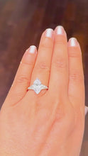 Load and play video in Gallery viewer, Marquise Shape Moissanites Engagement Ring Prong Style Wedding Bridal Ring Antique Filigree 14K Solid White Gold 3.00ctw
