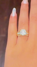 Load and play video in Gallery viewer, Cushion Cut And Round Cut Sides Diamond Engagement Ring IGI Certified 14k Solid Yellow Gold Hidden Halo Wedding Ring Bridal Ring 4.50 G-VS2
