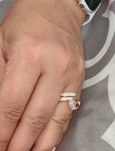 Load and play video in Gallery viewer, Beautiful 14k Solid And Heavy Rose Gold Emerald Cut Forever One Moissanite Engagement Ring Deco Bridal Semi Tension Set 2.00ctw
