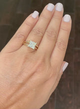 Load and play video in Gallery viewer, 14K Solid Yellow Gold Princess Cut Forever One Moissanite Engagement Ring Deco, Bridal, Wedding, Anniversary, Prong Set Solitaire 3.00ctw
