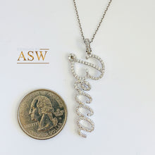 Load image into Gallery viewer, 14K Solid White Or Yellow Or Rose Gold Multi Natural Diamonds Initials, Necklace Chain Included Custom Made 0.50ctw
