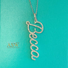 Load image into Gallery viewer, 14K Solid White Or Yellow Or Rose Gold Multi Natural Diamonds Initials, Necklace Chain Included Custom Made 0.50ctw
