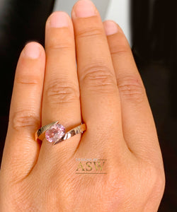 Unique 14K Solid Rose Gold Natural Oval Cut Morganite Tension Set Style, Engagement Ring Bridal Anniversary 1.20ctw
