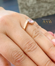 Load image into Gallery viewer, Unique 14K Solid Rose Gold Natural Oval Cut Morganite Tension Set Style, Engagement Ring Bridal Anniversary 1.20ctw
