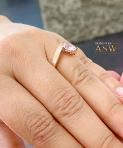 Unique 14K Solid Rose Gold Natural Oval Cut Morganite Tension Set Style, Engagement Ring Bridal Anniversary 1.20ctw
