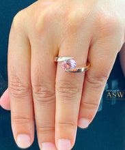 Load image into Gallery viewer, Unique 14K Solid Rose Gold Natural Oval Cut Morganite Tension Set Style, Engagement Ring Bridal Anniversary 1.20ctw

