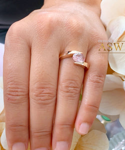 Unique 14K Solid Rose Gold Natural Oval Cut Morganite Tension Set Style, Engagement Ring Bridal Anniversary 1.20ctw
