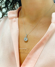 Load image into Gallery viewer, Women&#39;s 14k Solid White Gold Moissanite And Natural Diamond, Necklace, Pendent, Bridal Wedding Gift, 1.75ctw Chain Included
