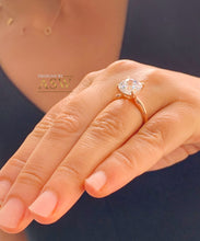 Load image into Gallery viewer, 14K Solid Rose Gold Cushion Cut Moissanite Engagement Ring Deco, Bridal, Wedding, Anniversary, Four prong, Solitaire 4.00ctw
