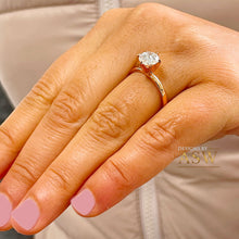 Load image into Gallery viewer, 14K Solid Rose Gold Round Cut Forever One Moissanite Engagement Ring Deco, Bridal, Wedding, Anniversary, Six prong set, Solitaire 1.20ctw
