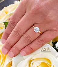 Load image into Gallery viewer, 14K Solid Rose Gold Round Cut Forever One Moissanite Engagement Ring Deco, Bridal, Wedding, Anniversary, Six prong set, Solitaire 1.20ctw
