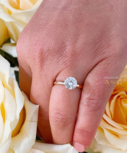 Load image into Gallery viewer, 14K Solid Rose Gold Round Cut Forever One Moissanite Engagement Ring Deco, Bridal, Wedding, Anniversary, Six prong set, Solitaire 1.20ctw
