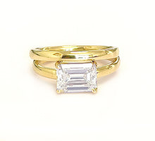 Load image into Gallery viewer, IGI Certified 14k Solid Yellow Gold Emerald Cut Diamond Engagement Ring 1.50ct F VS2
