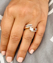 Load image into Gallery viewer, Beautiful 14k Solid And Heavy Rose Gold Emerald Cut Forever One Moissanite Engagement Ring Deco Bridal Semi Tension Set 2.00ctw
